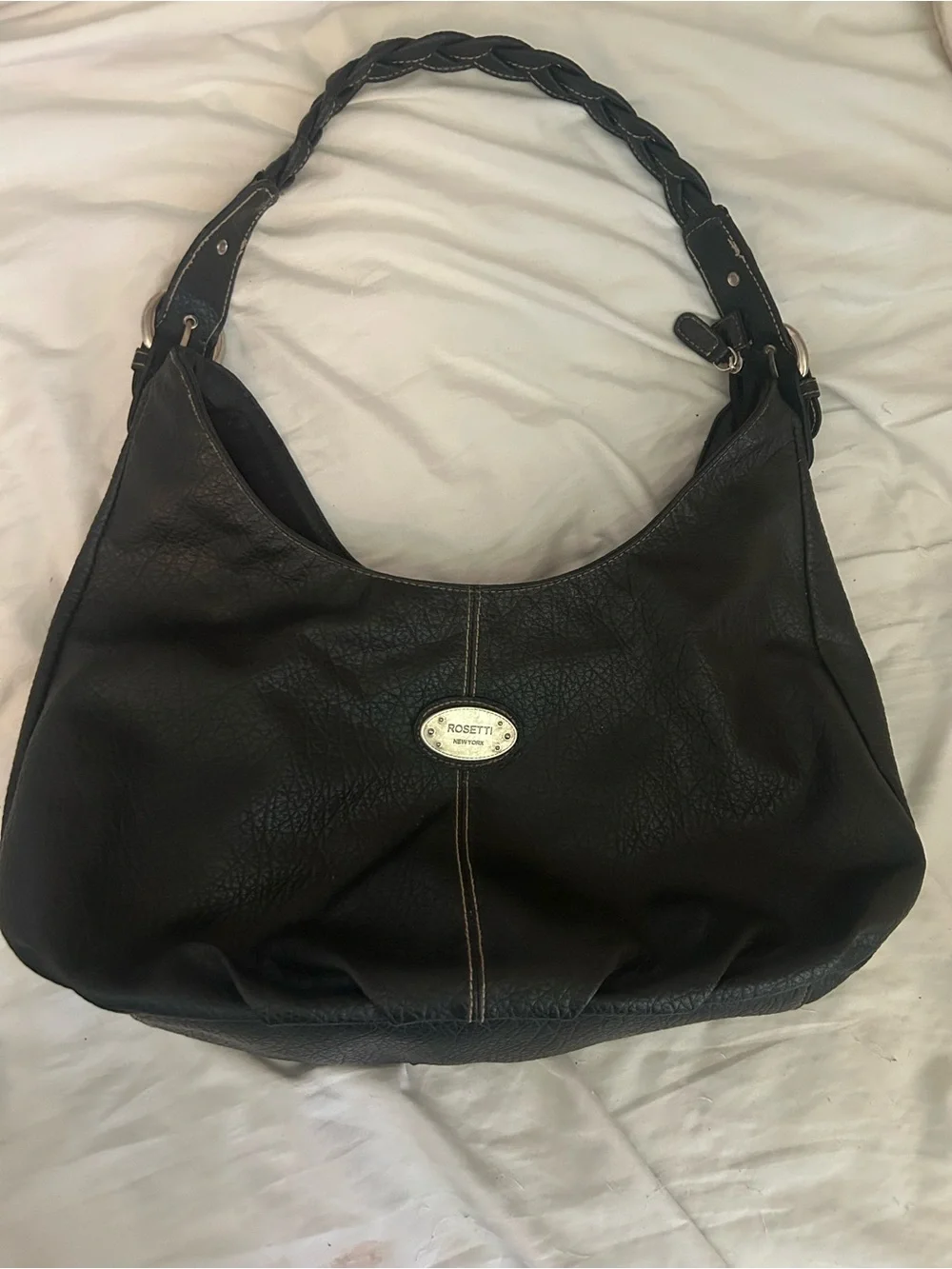 Rosetti pebbled black hobo bag